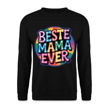Beste Mama Ever Regenbogen Design - Unisex Pullover - Schwarz - Vorne - Alina (178cm) & Michal (187cm)