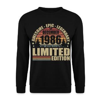 Décembre 1986 - Édition Limitée Décembre 1986 - Sweat-shirt Unisexe - noir - Devant - Alina (178cm) & Michal (187cm)