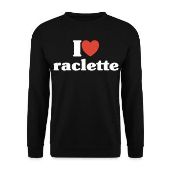 Ich liebe Raclette liebe Humor Käse Geschenkski - Unisex Pullover - Schwarz - Vorne - Alina (178cm) & Michal (187cm)