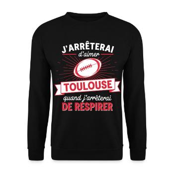 Fan, Rugby, Humor, Toulouse - Unisex Pullover - Schwarz - Vorne - Alina (178cm) & Michal (187cm)
