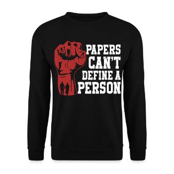 Les Humanity Papers ne peuvent pas définir une personne - Sweat-shirt Unisexe - noir - Devant - Alina (178cm) & Michal (187cm)