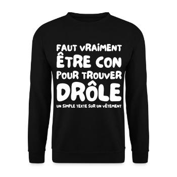 A text that makes a difference - Unisex Sweatshirt - black - Front - Alina (178cm) & Michal (187cm)