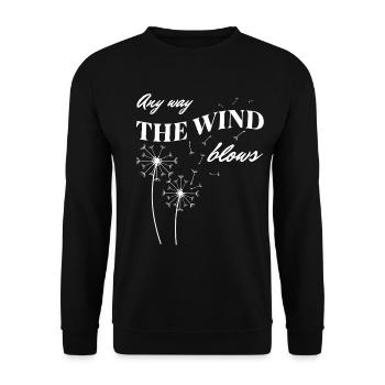 Any Way the Wind Blows – Dandelion Freedom - Unisex Sweatshirt - black - Front - Alina (178cm) & Michal (187cm)