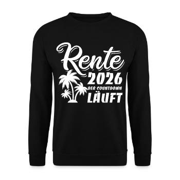 Rente 2026 - Ruhestand - Der Countdown läuft - Unisex Pullover - Schwarz - Vorne - Alina (178cm) & Michal (187cm)