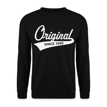 Original Since 1999 (Year of Birth, Birthday / W) - Unisex Sweatshirt - black - Front - Alina (178cm) & Michal (187cm)