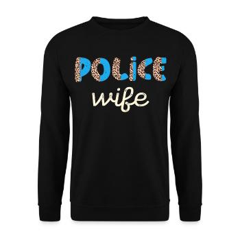 Police Femme Imprimé Léopard - Sweat-shirt Unisexe - noir - Devant - Alina (178cm) & Michal (187cm)