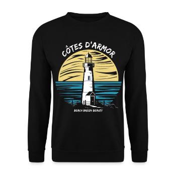 Côtes-d'Armor 22 Brittany Wild Coastline Leuchtturm - Unisex Pullover - Schwarz - Vorne - Alina (178cm) & Michal (187cm)