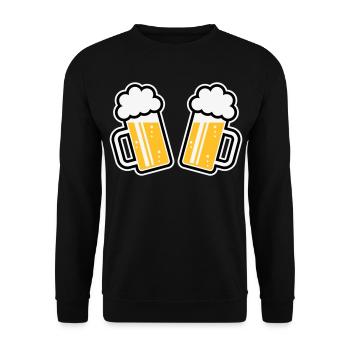 2 chopes de bière Santé ! Santé ! (Chopes de bière 3C) - Sweat-shirt Unisexe - noir - Devant - Alina (178cm) & Michal (187cm)