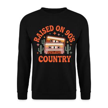 Kassetten-Hip-Hop-Tape, aufgewachsen im R&B der 90er - Unisex Pullover - Schwarz - Vorne - Alina (178cm) & Michal (187cm)