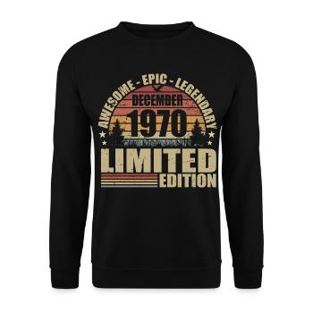 Décembre 1970 - Édition Limitée Décembre 1970 - Sweat-shirt Unisexe - noir - Devant - Alina (178cm) & Michal (187cm)