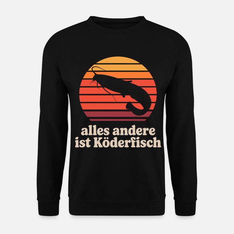 Wallerfischen_alles_andere_ist_Koederfisch_03 - Unisex Pullover - Schwarz