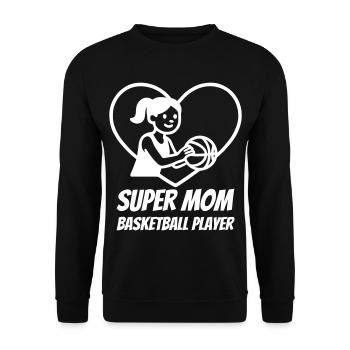 Super Mom Basketball – Heart Player Design - Sweat-shirt Unisexe - noir - Devant - Alina (178cm) & Michal (187cm)