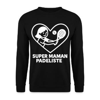 Super Padelist Mom – Cœur padel - Unisex Pullover - Schwarz - Vorne - Alina (178cm) & Michal (187cm)