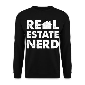 Nerd de l’immobilier - Sweat-shirt Unisexe - noir - Devant - Alina (178cm) & Michal (187cm)