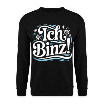 I Binz – Vacances en mer Baltique à Rügen - Sweat-shirt Unisexe - noir - Devant - Alina (178cm) & Michal (187cm)