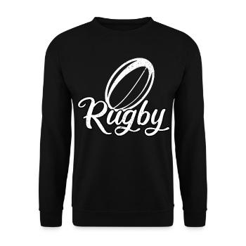 Rugby Stadium Supporter Rugby Player Gift Rugby Sport - Unisex Sweatshirt - black - Front - Alina (178cm) & Michal (187cm)