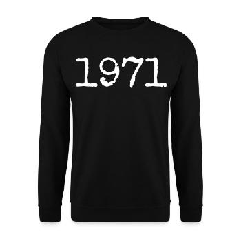 Legendär seit 1971 - Unisex Pullover - Schwarz - Vorne - Alina (178cm) & Michal (187cm)