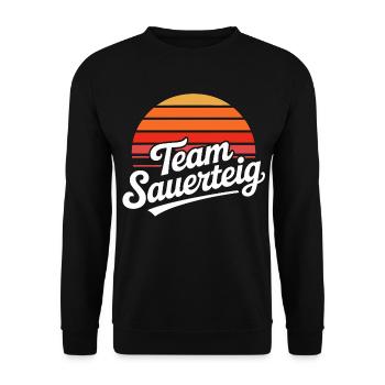Team Sauerteig Sonnenuntergang - Unisex Pullover - Schwarz - Vorne - Alina (178cm) & Michal (187cm)