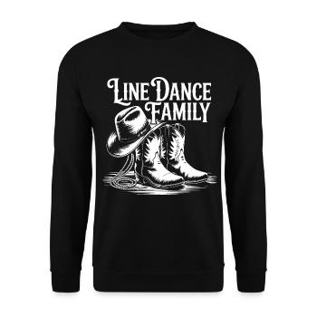 Line Dance Family - Unisex Sweatshirt - black - Front - Alina (178cm) & Michal (187cm)