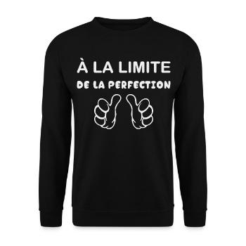 On the edge of perfection Sarcastic humor - Unisex Sweatshirt - black - Front - Alina (178cm) & Michal (187cm)