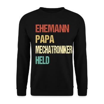 Mechatronics Technician Dad - Unisex Sweatshirt - black - Front - Alina (178cm) & Michal (187cm)