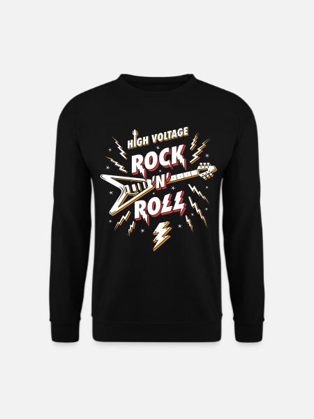 Hochspannungs-Rock'n'Roll-Gitarre - Unisex Pullover - Schwarz