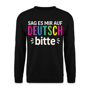 Germany Bilingual German Teacher - Unisex Sweatshirt - black - Front - Alina (178cm) & Michal (187cm)