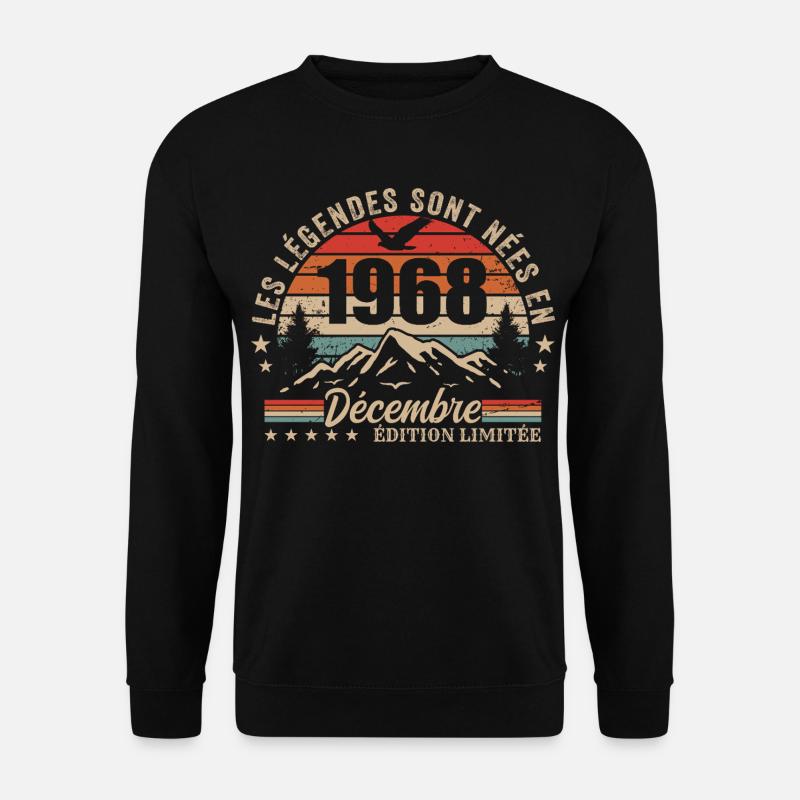 Retro December 1968 - 57th Anniversary Gift - Unisex Sweatshirt - black