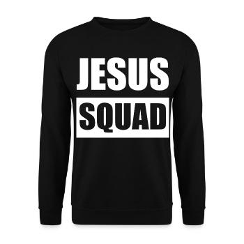 Jesus Squad Logo Tee - Unisex Pullover - Schwarz - Vorne - Alina (178cm) & Michal (187cm)