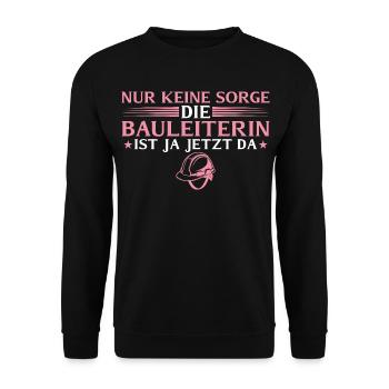 Construction de la maison - le responsable de la construction est ici maintenant - Sweat-shirt Unisexe - noir - Devant - Alina (178cm) & Michal (187cm)