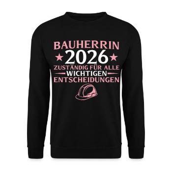 Constructeur 2026 Responsable de tout - construction de maison - Sweat-shirt Unisexe - noir - Devant - Alina (178cm) & Michal (187cm)