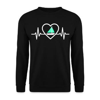 Cœur Voile – Passion Bateau - Unisex Pullover - Schwarz - Vorne - Alina (178cm) & Michal (187cm)