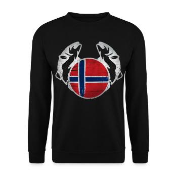 Norvège Pêche - Sweat-shirt Unisexe - noir - Devant - Alina (178cm) & Michal (187cm)
