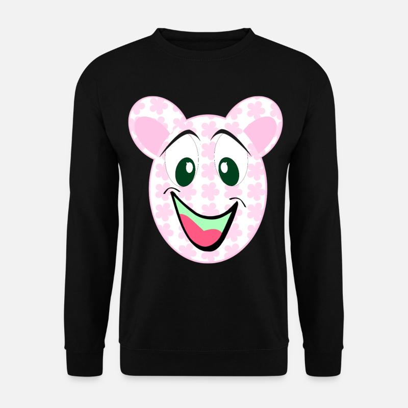 Bär Blumenmuster Lächeln - Unisex Pullover - Schwarz