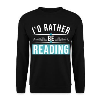 I'D RATHER BE READING - Unisex Pullover - Schwarz - Vorne - Alina (178cm) & Michal (187cm)