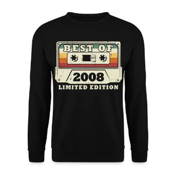 Anniversaire rétro vintage 2008 Vintage Born Retro - Sweat-shirt Unisexe - noir - Devant - Alina (178cm) & Michal (187cm)