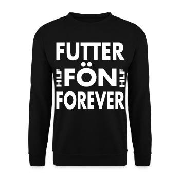 Futterfön Forever - Heißluftfritteuse Für immer - Unisex Pullover - Schwarz - Vorne - Alina (178cm) & Michal (187cm)