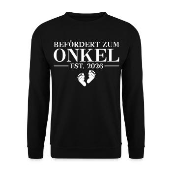 Promu oncle 2026 - Baby Shower - Sweat-shirt Unisexe - noir - Devant - Alina (178cm) & Michal (187cm)