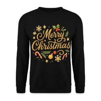 Merry Christmas Deko Schmuck - Unisex Pullover - Schwarz - Vorne - Alina (178cm) & Michal (187cm)