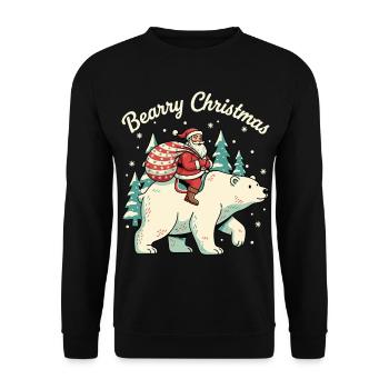 Ours de Noël Bearry Noël Noël - Sweat-shirt Unisexe - noir - Devant - Alina (178cm) & Michal (187cm)