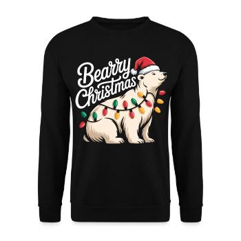 Ours de Noël Bearry Noël Noël - Sweat-shirt Unisexe - noir - Devant - Alina (178cm) & Michal (187cm)