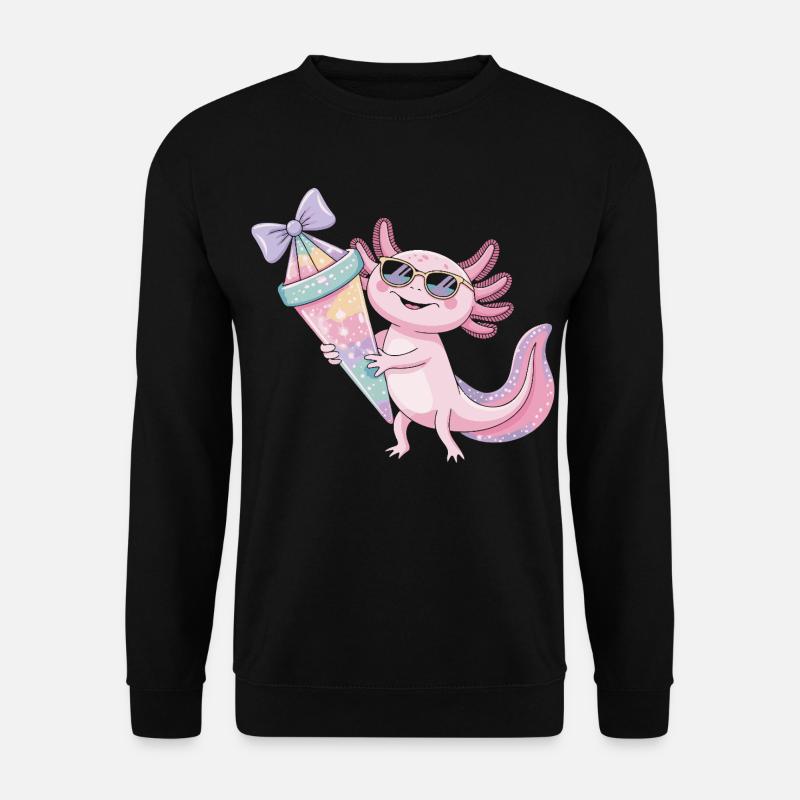 Pink Axolotl Eiscreme Party - Unisex Pullover - Schwarz