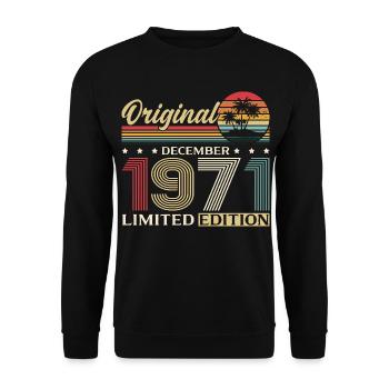 54e anniversaire Original décembre Né en 1971 - Sweat-shirt Unisexe - noir - Devant - Alina (178cm) & Michal (187cm)