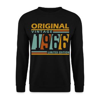 Original Vintage 1966 Limited Edition 60 Years  - Unisex Pullover - Schwarz - Vorne - Alina (178cm) & Michal (187cm)