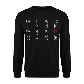 This is the house of St. Nicholas | Crap errors - Unisex Sweatshirt - black - Front - Alina (178cm) & Michal (187cm)