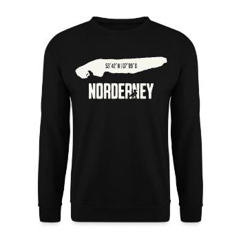 Norderney | Insel mit Koordinaten - Unisex Pullover - Schwarz - Vorne - Alina (178cm) & Michal (187cm)