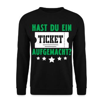 Science Coder HAST DU EIN TICKET AUFGEMACHT LUSTIG - Unisex Pullover - Schwarz - Vorne - Alina (178cm) & Michal (187cm)