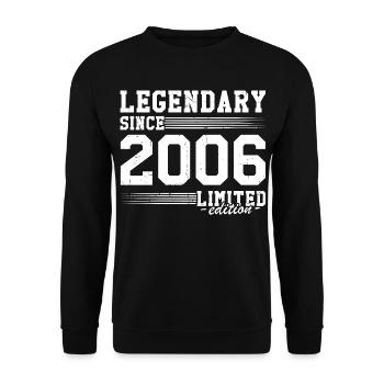 Legendary since 2006 20 Years Gift Birthday - Unisex Sweatshirt - black - Front - Alina (178cm) & Michal (187cm)
