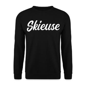 skier - Unisex Sweatshirt - black - Front - Alina (178cm) & Michal (187cm)