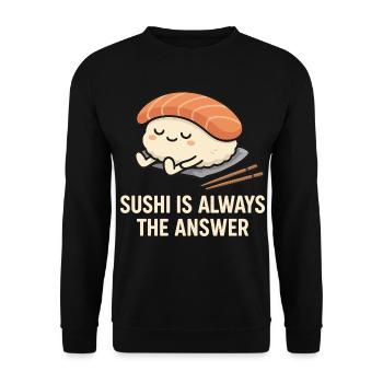 Le sushi est toujours la solution - Sweat-shirt Unisexe - noir - Devant - Alina (178cm) & Michal (187cm)